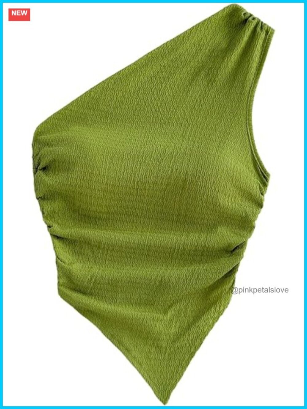 One Shoulder Tank Top Ruched Asymmetrical Sleeveless Crop Top